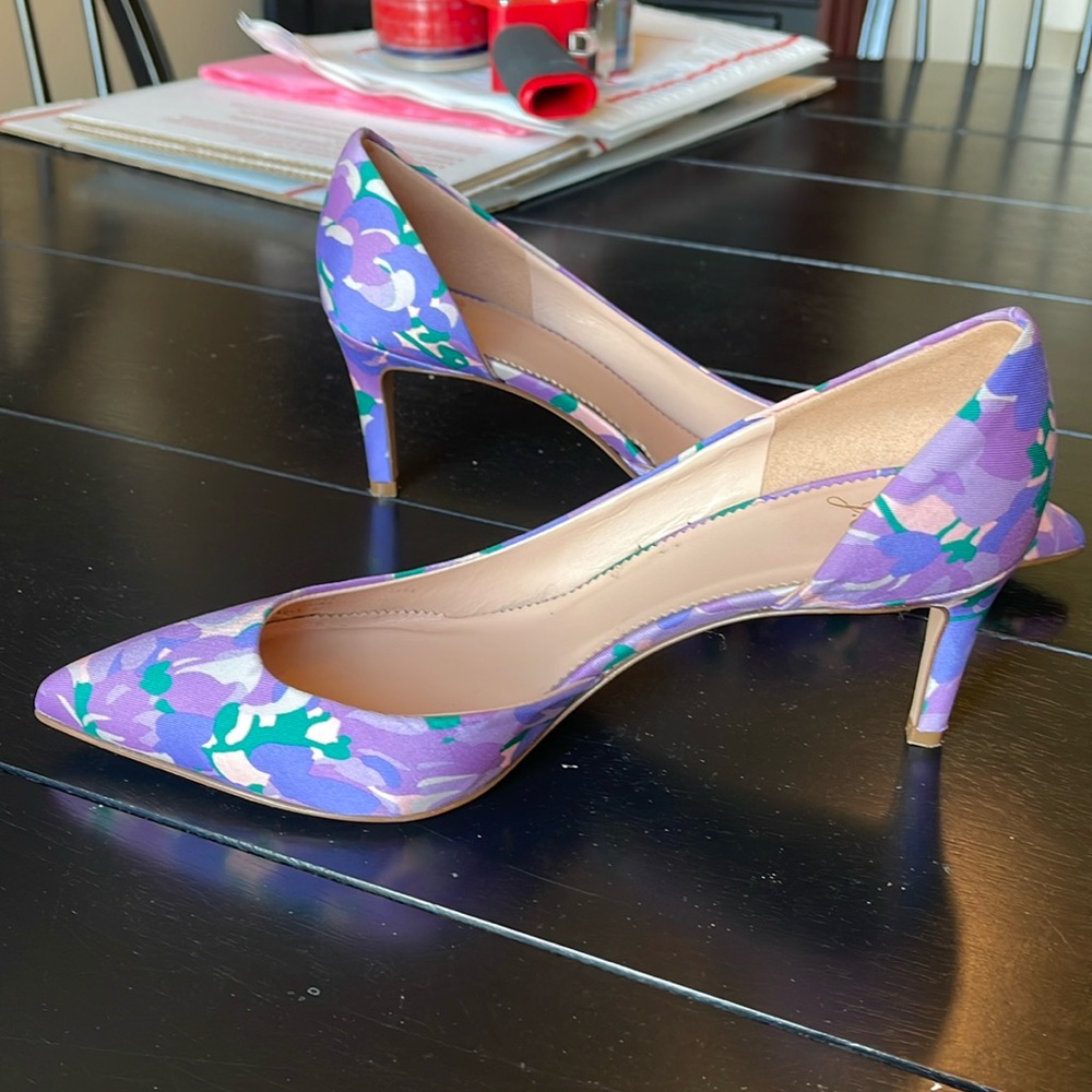 J Crew Colette D’Orsay Pumps in Ratti Lilac Collage. Size 8.5